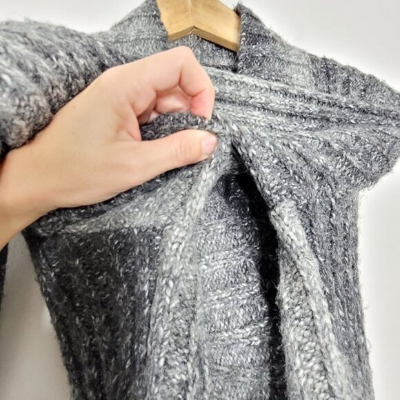 Windsmoor Gray Black Marble Knit Comfy One Button Cardigan Cottagecore Granny - Picture 8 of 10